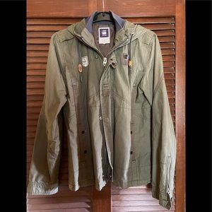 G-Star lightweight green hooded jacket